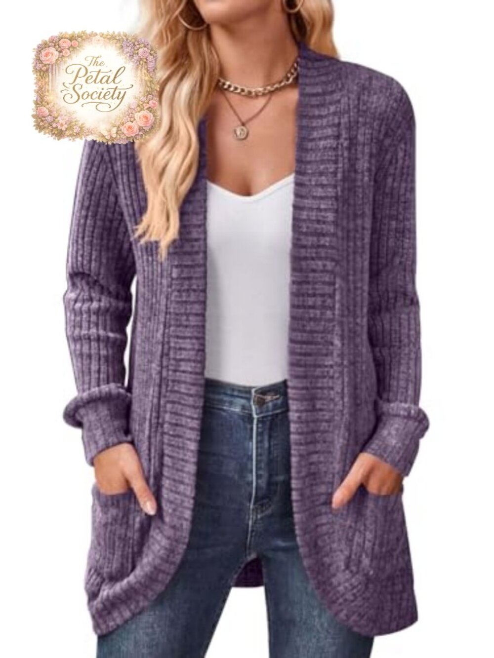 Womens Long Cardigan Sweater Lightweight Open Front Long Sleeve with Pockets